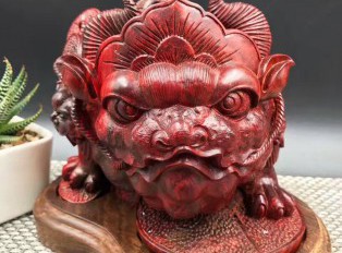 印度小叶紫檀金蟾 纯手工雕刻招财进宝