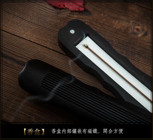 黑檀木古琴香盒 香盒 木 线香炉 红木线香盒香薰炉卧香盒 卧香炉-3