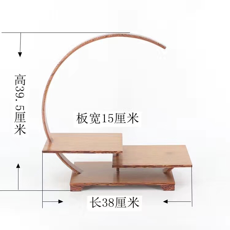 简约半月 全月鸡翅木博古架-2
