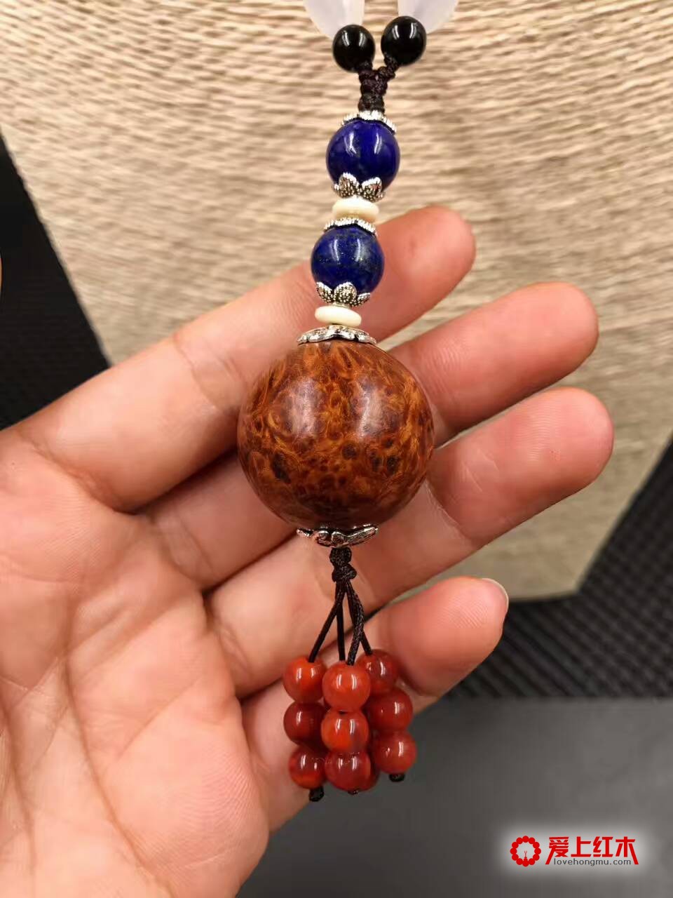 崖柏陈化变异瘤2.5项链 搭配天然青金石南红民族风饰品-1