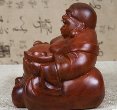精品花梨酸枝木弥勒佛工艺品 木质手工风水摆件-2