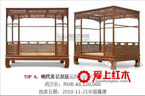 拍卖史上最贵的海南黄花梨家具TOP10【图】-4