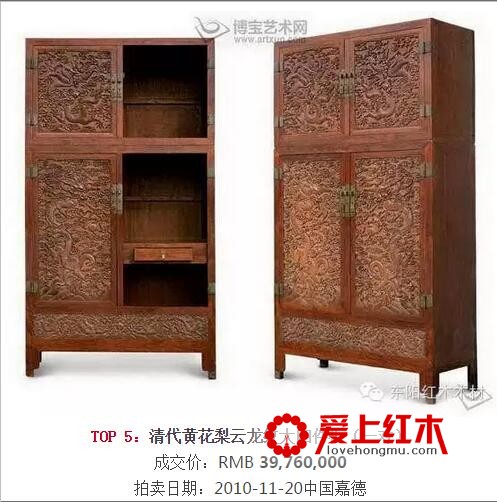 拍卖史上最贵的海南黄花梨家具TOP10【图】-5