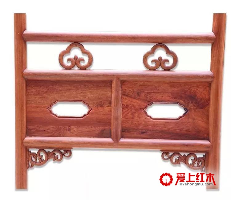 明清风格缅甸花梨龙头挂衣架精品欣赏-4