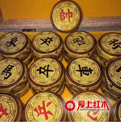 极品土豪金金丝楠木中国象棋 送礼首选-4