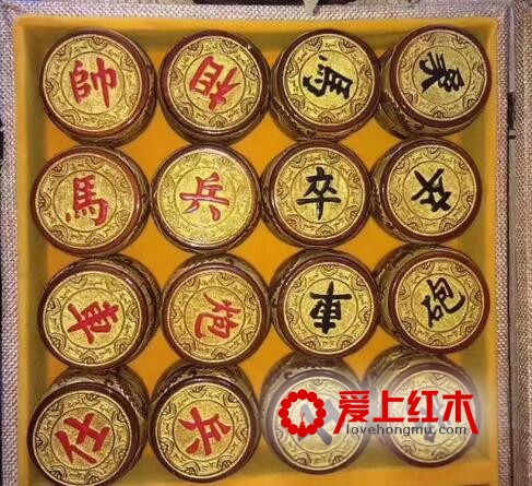 极品土豪金金丝楠木中国象棋 送礼首选-2