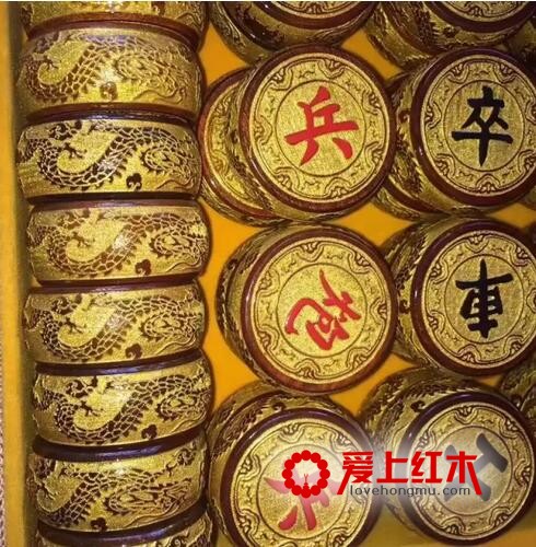 极品土豪金金丝楠木中国象棋 送礼首选-3