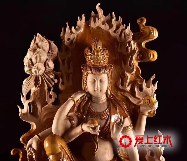 名师作品，金丝楠木，千手观音-3