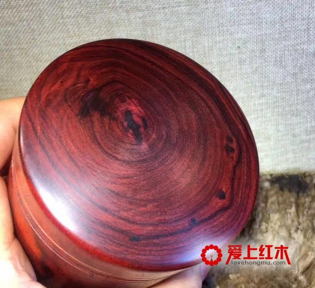 收藏级印度小叶紫檀茶叶罐，大号款的，老料带星-7