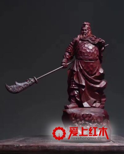 老紫檀大型木雕，关羽之气壮山河，威震天下-4