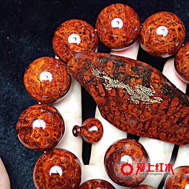 龍戏名珠 紫檀 缨子满瘤疤动感十足！-2