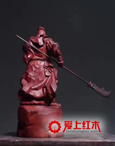 老紫檀大型木雕，关羽之气壮山河，威震天下-9