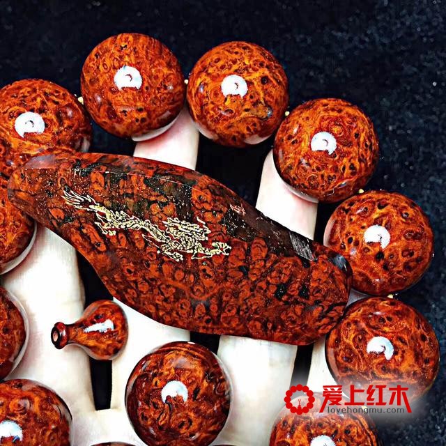 龍戏名珠 紫檀 缨子满瘤疤动感十足！-3