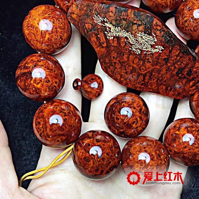 龍戏名珠 紫檀 缨子满瘤疤动感十足！-4