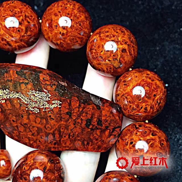 龍戏名珠 紫檀 缨子满瘤疤动感十足！-5