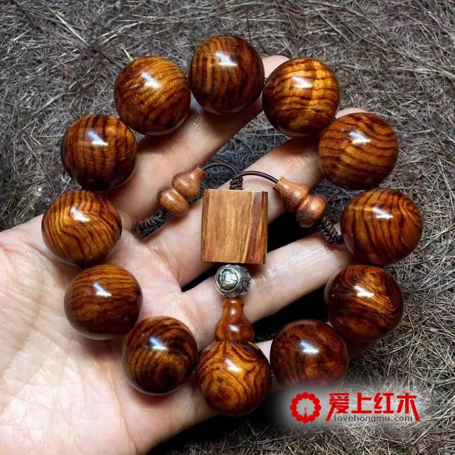 海南黄花梨佛珠纹路精品鉴赏-4