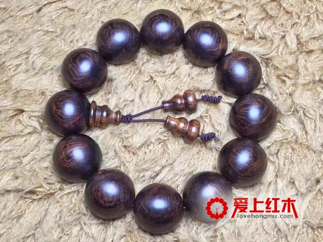 海南黄花梨佛珠纹路精品鉴赏-5