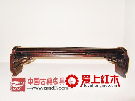 清代小叶紫檀木琴桌形夏枕
