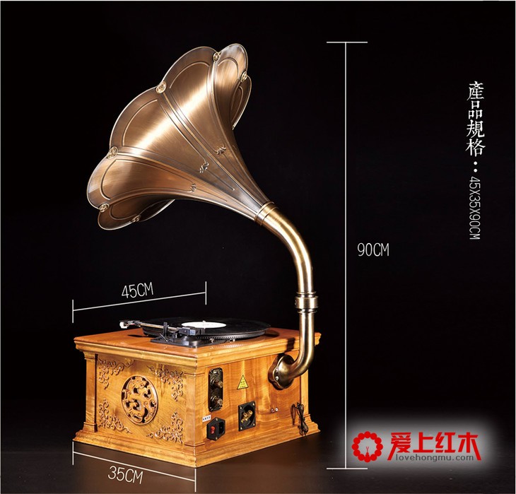 金丝楠木留声机作品欣赏 古典复古韵味-2