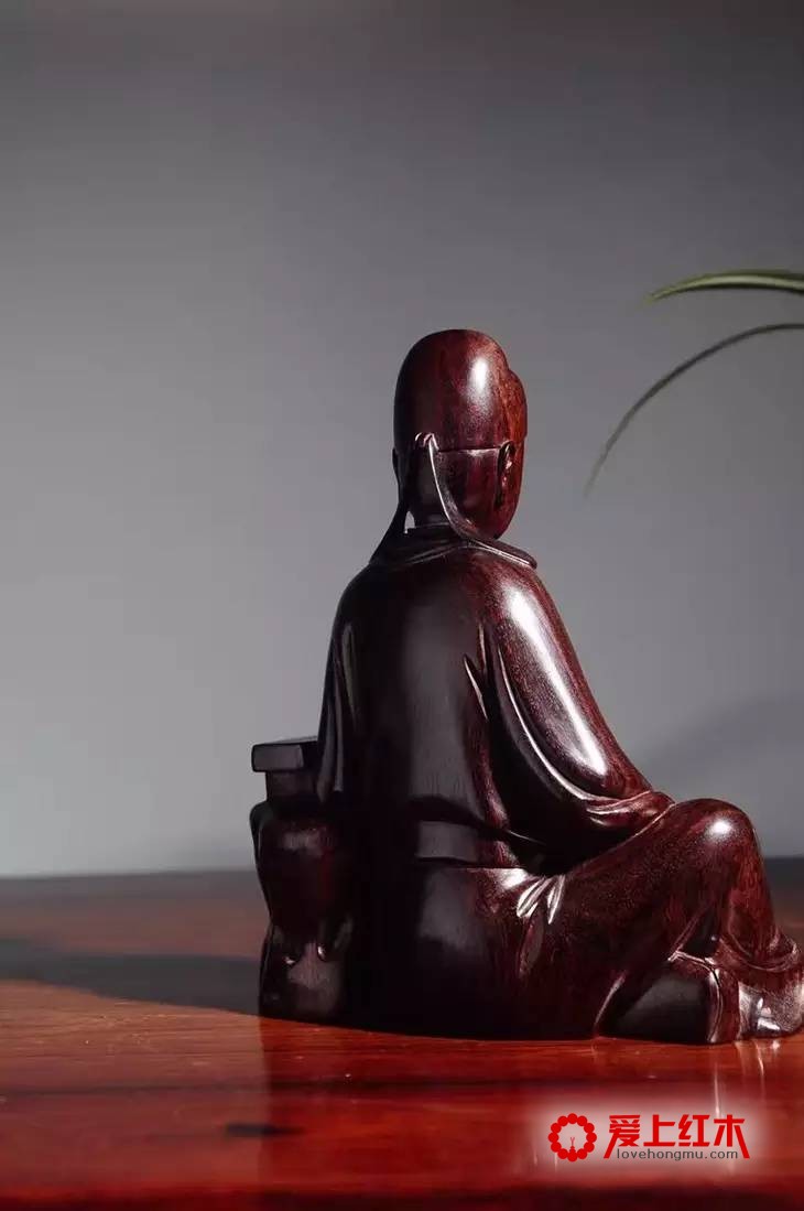 小叶紫檀文昌星君纯手工随型雕刻作品欣赏-3