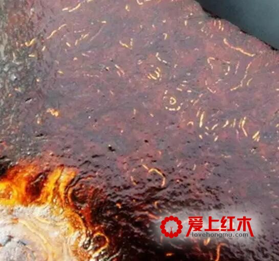 小叶紫檀金星、瘿子、牛毛纹、水波纹在各种切面的形态-11