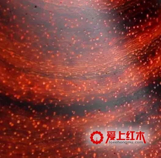 小叶紫檀金星、瘿子、牛毛纹、水波纹在各种切面的形态-12
