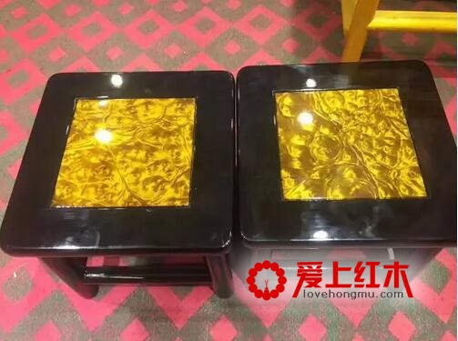 精品紫光檀黄金樟小方凳 做工精美扎实稳重-1