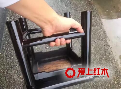 精品紫光檀黄金樟小方凳 做工精美扎实稳重-4