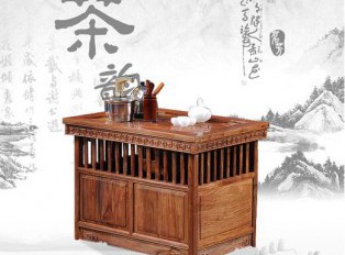刺猬紫檀红木休闲茶桌茶台仿古新中式实木功夫茶桌椅组合