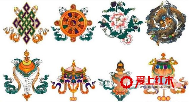 揭秘红木家具上常见的八宝雕刻分别代表的寓意-1