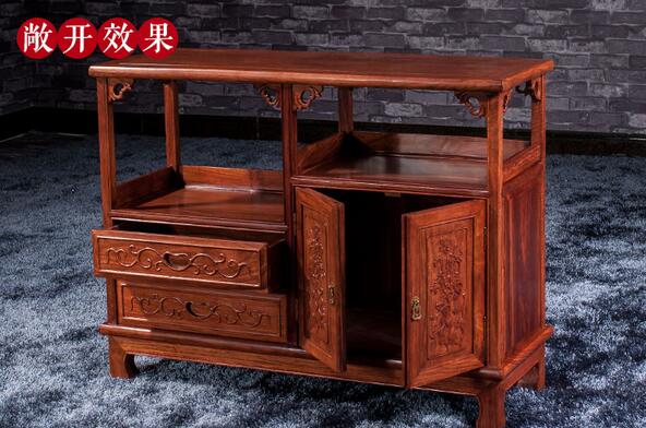 红木家具实木柜子新中式餐边柜酒柜储物花梨木-3