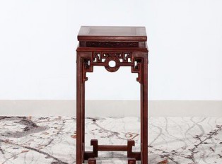 明清红木家具 缅甸花梨花架 中式实木花几