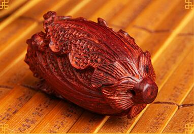 印度小叶紫檀白菜手把件红木木雕工艺品把玩摆件-4