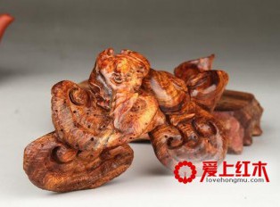 海南黄花梨老料灵芝 蝙蝠摆件 长寿木雕工艺品摆件