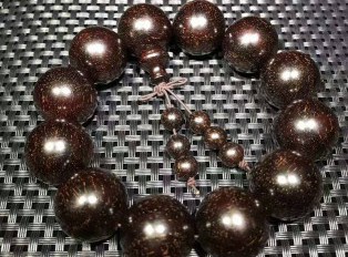 正宗印度小叶紫檀高密度老料爆满细金星手串