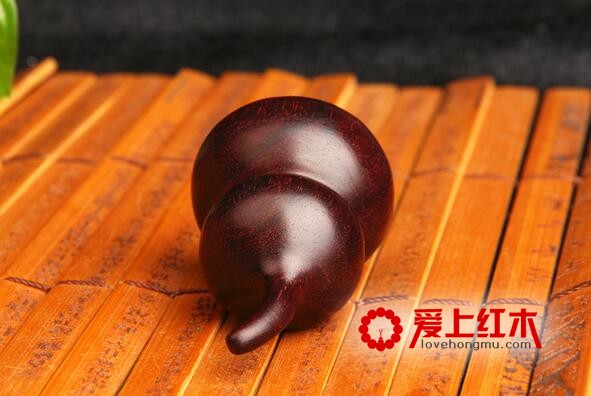 老料小叶紫檀葫芦摆件文玩把玩件手捻小葫芦手把件-2