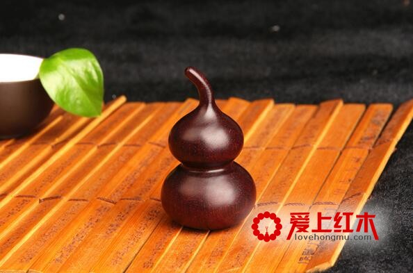老料小叶紫檀葫芦摆件文玩把玩件手捻小葫芦手把件-4