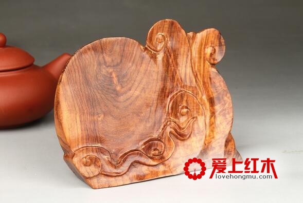 孤品海南黄花梨蜗牛摆件 山水纹 蜘蛛纹 工艺品摆件-2