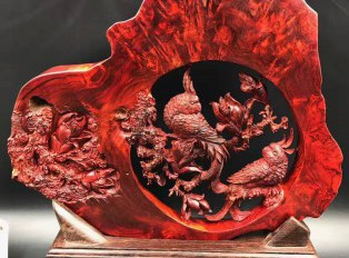 高密度留疤小叶紫檀雕刻精品 造型独特