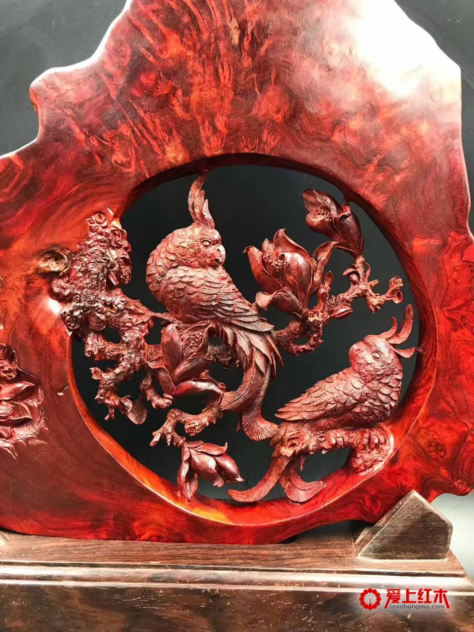 高密度留疤小叶紫檀雕刻精品 造型独特-2
