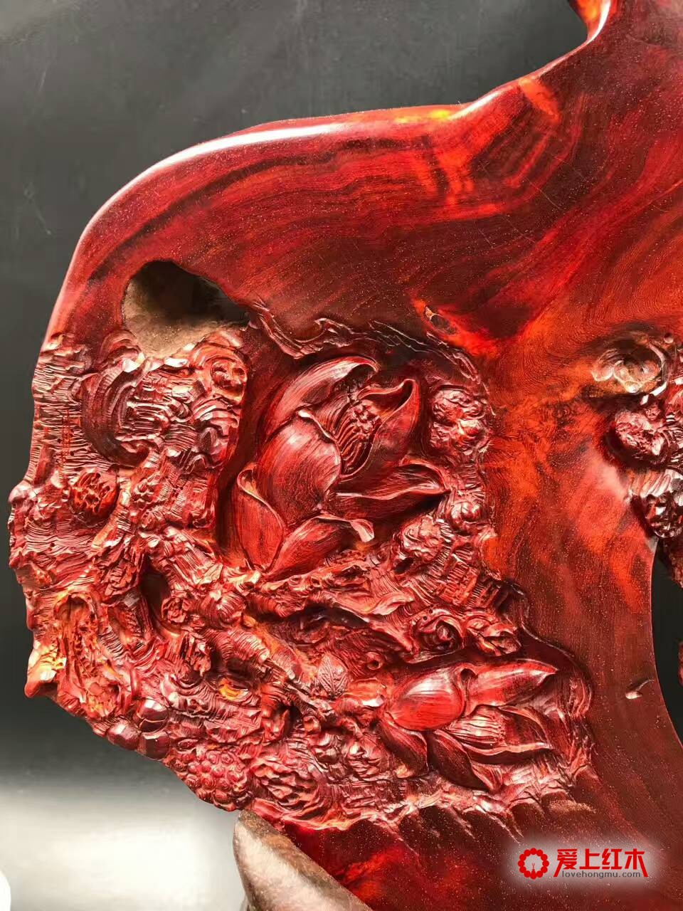 高密度留疤小叶紫檀雕刻精品 造型独特-3