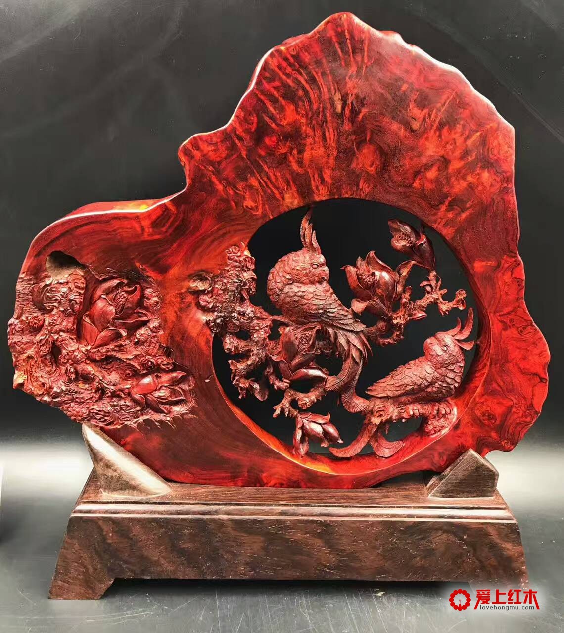 高密度留疤小叶紫檀雕刻精品 造型独特-4