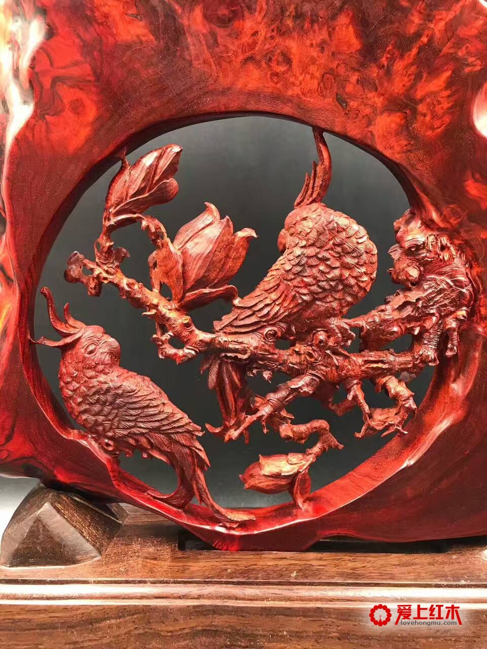 高密度留疤小叶紫檀雕刻精品 造型独特-6
