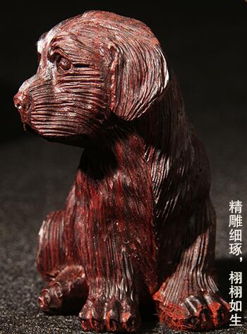 印度小叶紫檀老料小狗文玩手把件文玩艺品小件-4