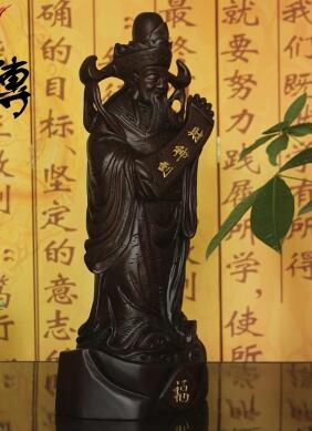 黑檀木雕财神爷摆件  实木家居佛像招财工艺品-2