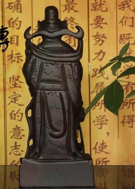 黑檀木雕财神爷摆件  实木家居佛像招财工艺品-3