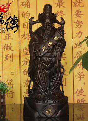黑檀木雕财神爷摆件  实木家居佛像招财工艺品-1