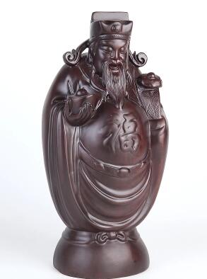 黑檀木雕福禄寿三星摆件 财神爷佛像家居饰品-3