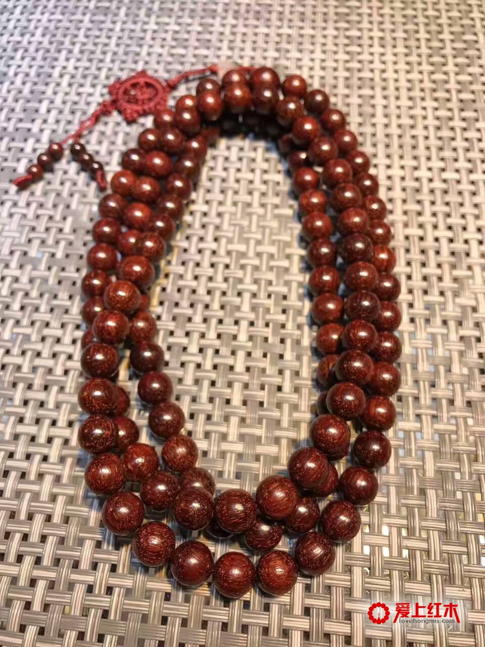 小叶紫檀1.0*108  同料顺纹手工打孔抛光-3