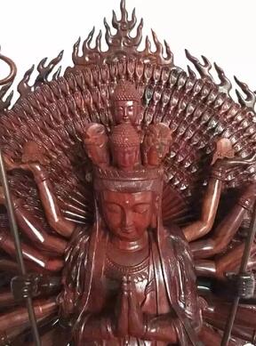 印度小叶紫檀坐式千手观音仙作工艺精雕细磨 红木精品-3